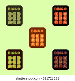 Vector illustration table game Bingo lotto board game collection