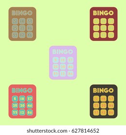 Vector illustration table game Bingo lotto board game collection