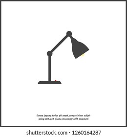 Vector illustration table lamp icon. Desk lamp on white isolated background. Layers grouped for easy editing illustration. For your design.
