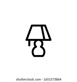 Vector illustration, table lamp icon. Line design template