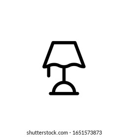 Vector illustration, table lamp icon. Line design template