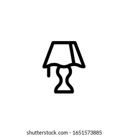 Vector illustration, table lamp icon. Line design template