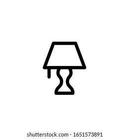 Vector illustration, table lamp icon. Line design template