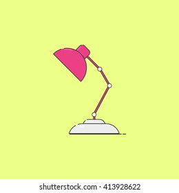vector illustration table lamp icon, flat design style. Desk lamp modern vector illustration, icon