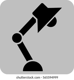 Vector Illustration of Table Lamp Icon black in color
