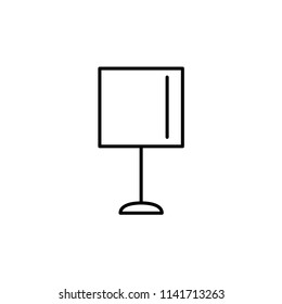 Vector illustration of table lamp. Line icon of light fixture. Home & office lighting element. Isolated object on white background.