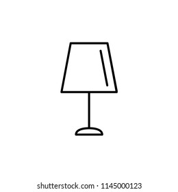 Vector illustration of table lamp. Line icon of light fixture. Home & office lighting element. Isolated object on white background.