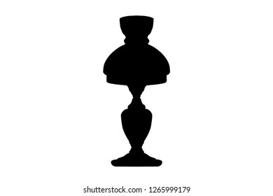 vector illustration - table lamp silhouette