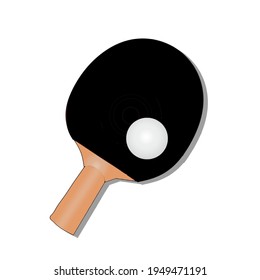 Vector illustration of table tennis bat on white background