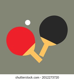Vector illustration of table tennis bat and ball.