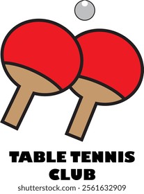 Vector illustration of table tennis bat icon, table tennis sport community logo concept