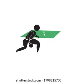 Vektorgrafik des Clipart-Clips des Tischtennisspielers