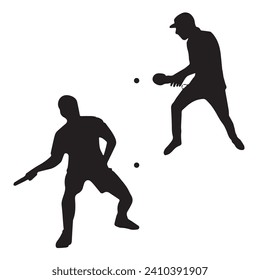 Vector Illustration of Table Tennis Player Silhouette