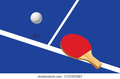Vector illustration of table tennis. Playing pingpong