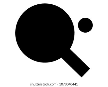 Vector illustration of a Table Tennis Racket and Ball Icon