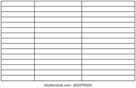 Vector illustration of a table without text, with black lines.