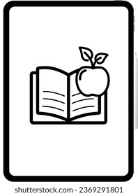 vector illustration of a tablet and a book on a transparent background