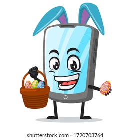 Vektorgrafik von Tablet-Charakter oder Maskottchen mit Hut