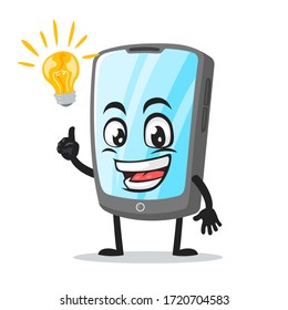 vector illustration of tablet character or mascot got idea