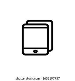 Vector illustration, tablet (gadget)  icon. Line design template