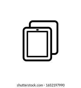 Vector illustration, tablet (gadget)  icon. Line design template