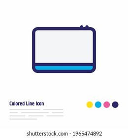 Vector illustration of tablet icon colored line. Beautiful music element also can be used as palmtop icon element.
