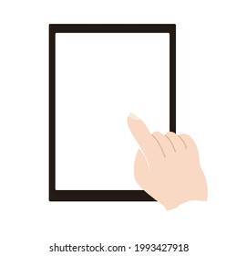 Vektorgrafik einer Tablette mit der Hand des Menschen