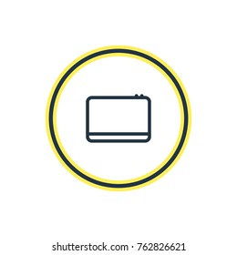 Vector Illustration Of Tablet Outline. Beautiful Music Element Also Can Be Used As Mobile Element.