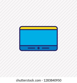 Vector illustration of tablet phone icon colored line. Beautiful technology element also can be used as palmtop icon element.