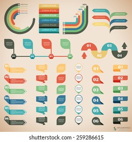 Vector illustration of tablets and pointers