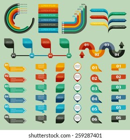 Vector illustration of tablets and pointers
