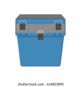 Vector illustration of tackle box on white background. Fishing equipment and fish farming topics.
