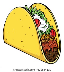 Vector illustration of a taco.