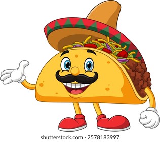 Vector illustration of taco character