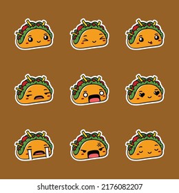 vector illustration of taco emoji collection
