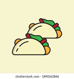 Vector illustration of taco graphics. suitable for food products, bakery or cakes.