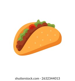 Vector illustration of a taco on a white background
