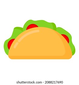 Vector illustration Taco with tortilla shell. icon logo. eps 10.
