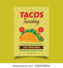 Vector Illustration of Tacos Flyer Poster