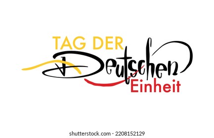 Vector Illustration of "Tag Der Deutschen Einheit" with Germany Flag Colors Palette. Translated as "Happy German Unity Day".