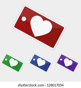 Vector illustration tag - heart