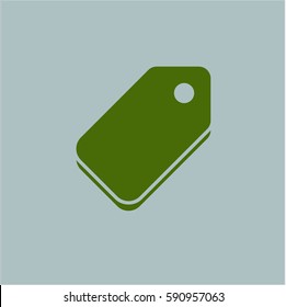 Vector illustration of Tag high quality icon in Green
