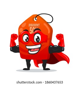 vector illustration of tag mascot or character wearing super hero costume