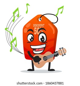 ilustración vectorial de mascota de etiquetas o guitarra de carácter