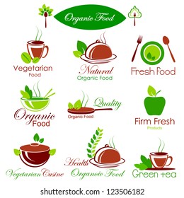 vector illustration of tag for organic food