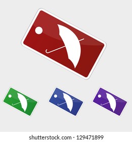 Vector illustration tag - umbrella