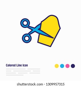 Vector illustration of tailoring icon colored line. Beautiful hobby element also can be used as scissors icon element.
