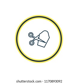 Vector illustration of tailoring icon line. Beautiful hobby element also can be used as scissors icon element.