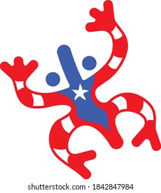 Vector illustration of the taino coqui frog symbol