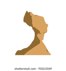 Vector illustration Taiwan famous rock queen head. Tourism, travel symbol